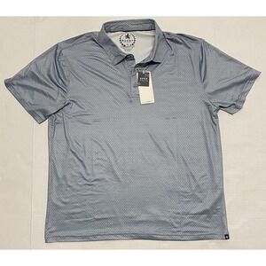 Rugby University Super Stretch Light Blue Polka Dot Polo. Size XL NWT